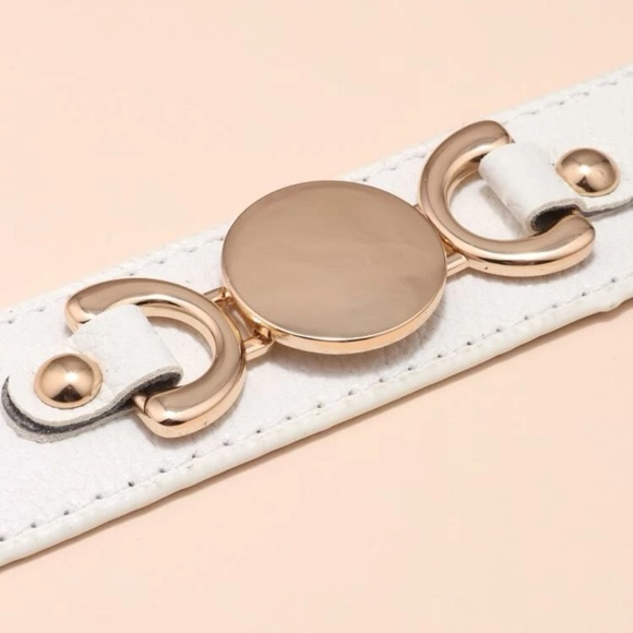 White Faux Leather Bracelet - Picture 4 of 6